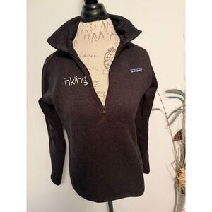 Patagonia Inkling Embroidered Quarter Zip Fleece Pullover Black Women's Size M
